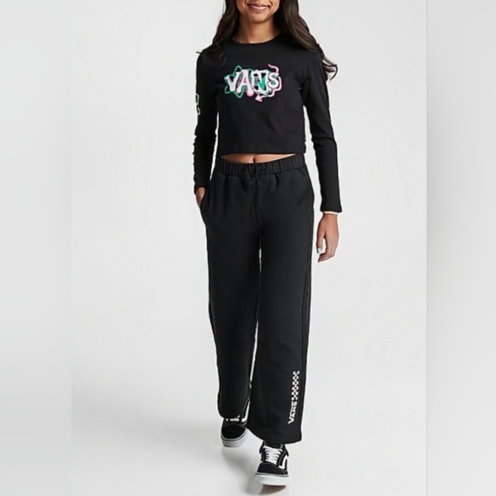 Vans Girls Chalkboard Crop Sweatpants Sz L